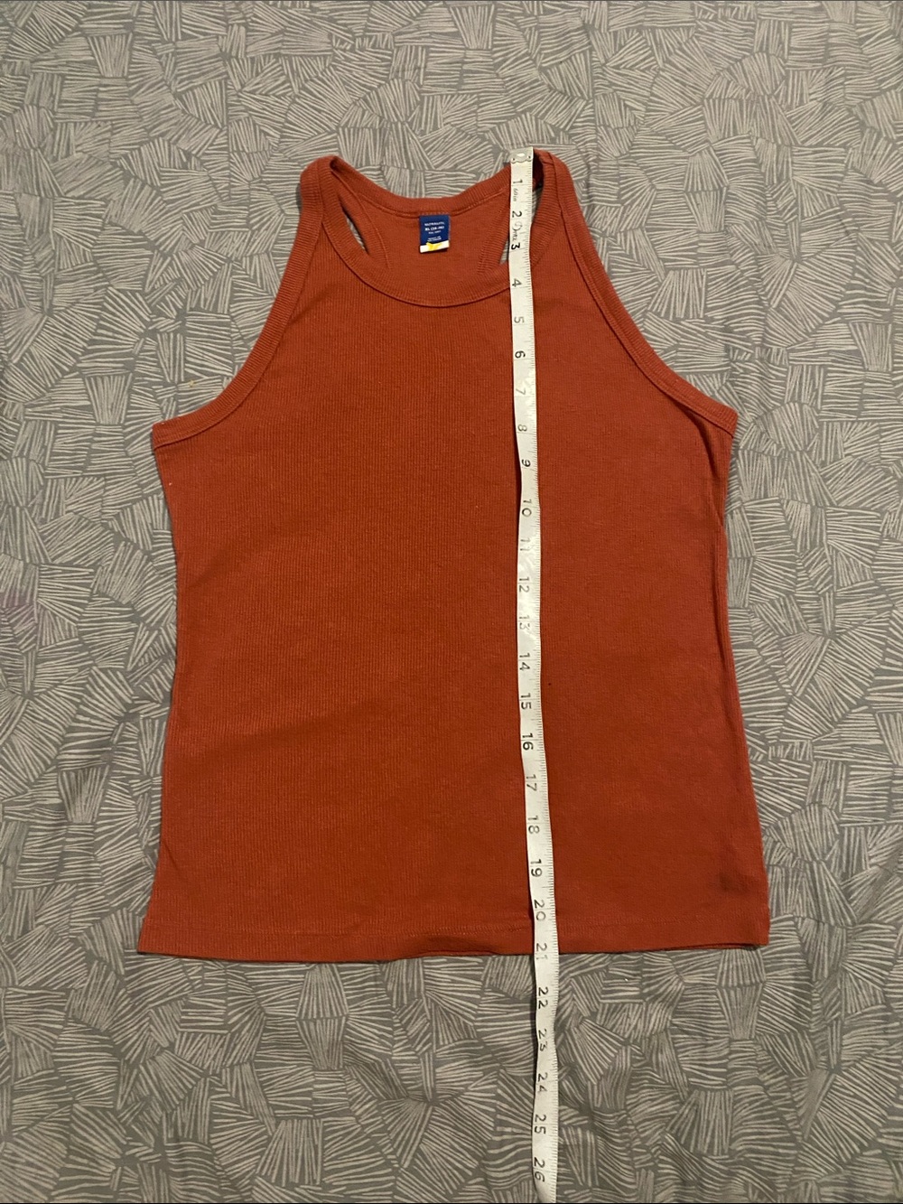 Rust Orange Ribbed Racerback Tank Top - Picture 4 of 4